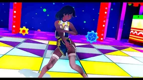 Big-Busted Anime Babe Dances Seductively Under Fireworks Spectacle