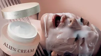 Alien-Inspired Bukkake Facial with Asian Stars and Fake Cum Overload