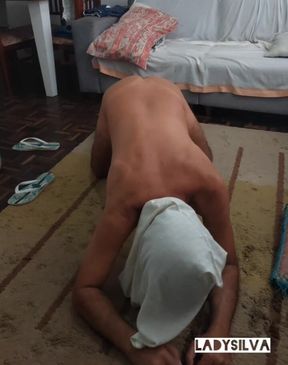 Naked Ladysilva Showing off Her Tanned Ass with a Mark