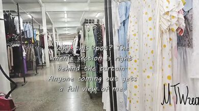 Curtain Slightly Open Public Flashing Try On Haul Gushing Choked