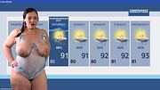 Busty Weather Woman Launches Rockets