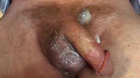 backhand masturbation and ejaculating big cum load