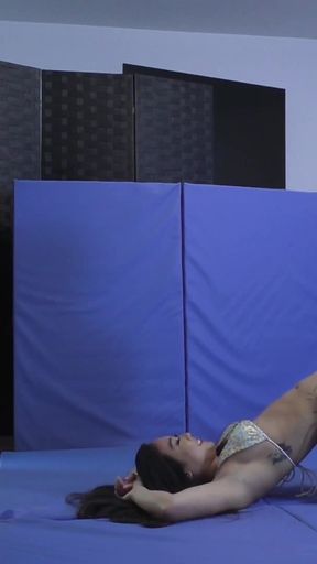 Petite with Power Kiara Star Dominates Male in Wrestling