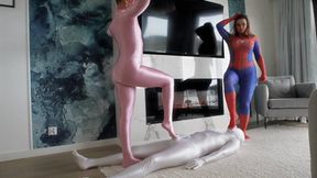 Pink Panther Ruslana And Spider Girl Weronika Rule Over White Shadow - Full