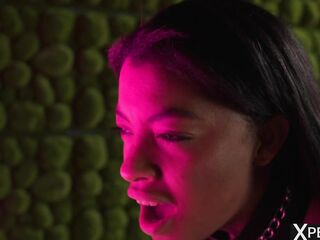 XPERVO Pervert Ebony Sofia wanna get used in her basement after her work
