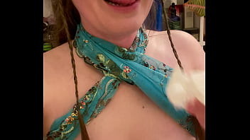 Elf Sucks Her Own Pee From Toilet Paper!