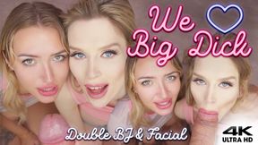 POV We Love Big Dicks! Cock Worship, BJ + Facial