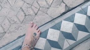 Barefoot Street Walking ASMR: Heavy Ankle Chains & Tinkling Bells Focus