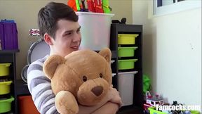 step Dad Buys Fuck Bear &amp_ Helps Him Fuck It