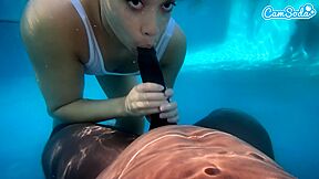 Babe Rides Black Dick Underwater