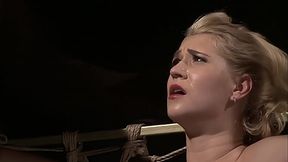 Obedient Hungarian girl takes a hard paddle to her wet cunt while bound in