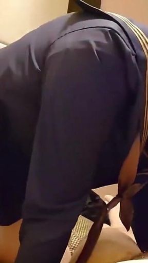 Japanese college girl sucks a cock and gets creampied