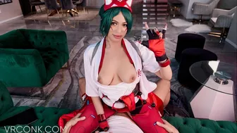 VR Conk: Busty Kiriko From Overwatch Video Game Fucks Anally With A Fan In Cosplay...