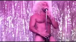 Muscular Bear Stripper with a Huge Cock