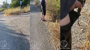 boy followed his straight friend who went for a pee