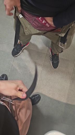 Jaw-dropping moment from &quot;hot daddy sucking twink massive cock in public bathroom&quot;