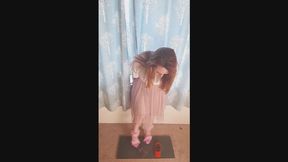 Giantess Lily Kink toy car crush of a old Vs New, 1970s Plymouth GTX Vs 2012 Chevrolet Camaro in big pink heels Full Body view who wins if any?