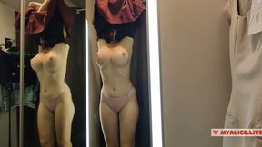 Gettin' naughty&#x1F608; in the dressing room, Candy Alice strips down, goes wild & gets me