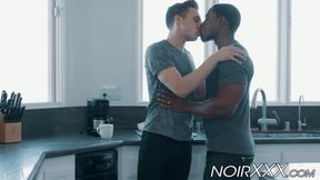 Black gay stud with perfect ass fucks his lover passionately