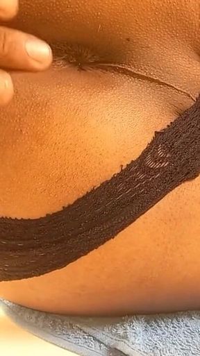 Shemale Alone at Home Sticking the Bottle in Her Ass