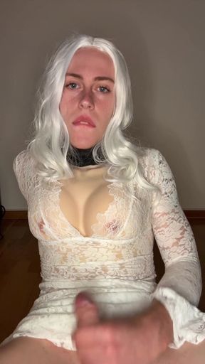 Teen Femboy Sissy White Dress Anal Masturbation