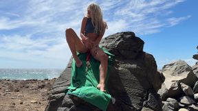 I watched a blonde masturbate on the beach and she fucked me