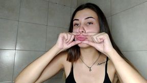 Lip Stretching & Slow Sensual Lip Massage