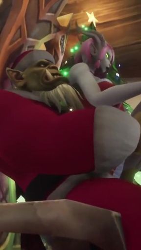 Sexy Demon Girl Rides Orc Santa's Dick : Warcraft Parody