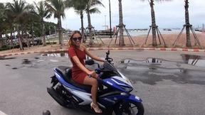 ”Sexy ass Thai Girlfriend motobike ride followed by a walk beach side & a fuck”