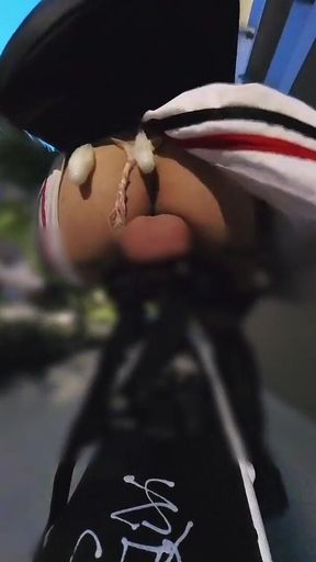 Long Public Bike Ride with Huge Dildo up My Ass - Caught so Many Times