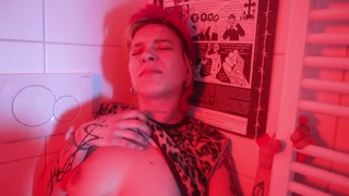 amateur bathroom quickie - horny lesbian couple fucks loud at a party