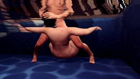 Stepson Using Esmeralda's Throat in an Draining Pool