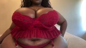 Lactating BBW Milking & Sucking Her Boobs