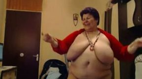 This BBW granny is a total exhibitionist and those giant boobs are epic