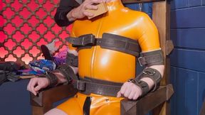 Orange Latex Sponge Gag: Long Denial & Throne Restraint FHD 1080p