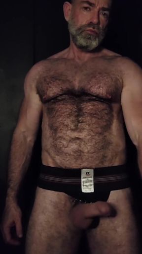 Hairy Muscle Bear Showing off