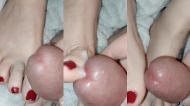CUM Flowing Down my TOE at Different Speeds, SLOW MOTION and Reverse