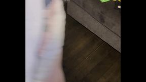 Messy anal fuck in living room with big booty MILF