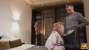 Blonde Teacher's Secret: Student Helps Keep Her Hidden Job Under Wraps!