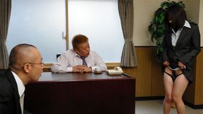Arisa Suzuki is a sexy business woman and she knows her job very well. She steps up in her office and gets two lovely peckers. These guys are so lucky, they fuck this hairy cunt with so much pleasure. Arisa loves every second of this threesome.