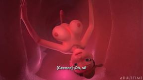 3DGSPOT - Tiny Trans Fucks With Giant Busty Trans! SPANISH SUBTITLES! 3D CARTOON PORN!