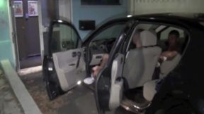 Fucked in the car in thje street by young scally lad
