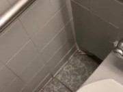 Cum shots all over mall bathroom