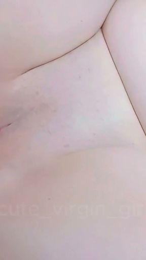 COMPLETELY CLOSED!! Dilating with 1 finger and then with the tip of the penis   Clip 1