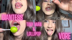 i put my tiny slave on my lollipop to tease till vore him