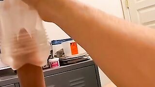 Hot Brunette Twinkle Fucks Her Big-Assed Self With A Giant Pink Dildo