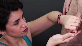 Licking cum from hand