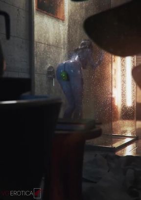 Widowmaker Pleasing Herself in Shower [VG Erotica]