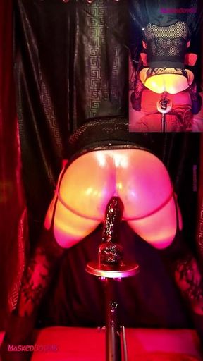 Giving Myself Pleasure Through My Hole, Riding Hard, Bouncing Oiled up, and Wearing Black Lingerie 5