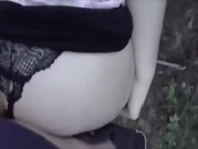 Sucking my man's dick in the forest